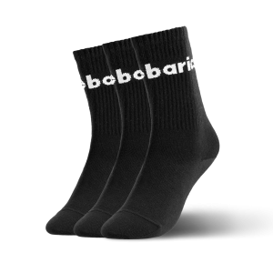 Barebarics - Barefoot Socks - Crew - Black - Big logo - 3 pack