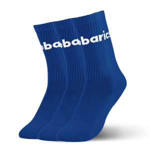 Barebarics - Barefoot Socks - Crew - Cobalt Blue - Big logo - 3 pack