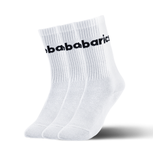 Barebarics - Barefoot Socks - Crew - White - Big logo - 3 pack