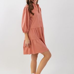 Women's Shirt Dress Be Lenka Essentials - Salmon Pink