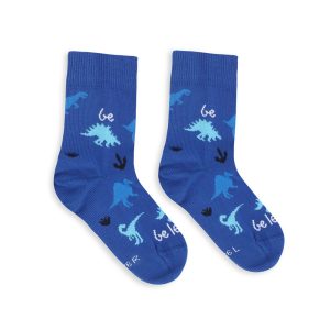 Kids barefoot Socks Be Lenka Kids - Crew - Dino - Royal Blue