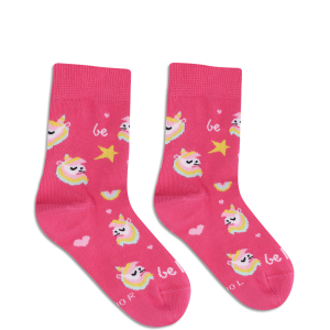 Kids barefoot Socks Be Lenka Kids - Crew - Unicorn - BubleGum Pink