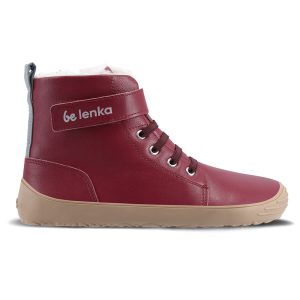 Winter barefoot boots Be Lenka Winter Kids - Dark Cherry Red