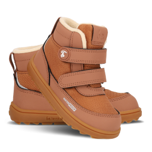 Kids winter barefoot boots Be Lenka Zippu Kids - All Brown