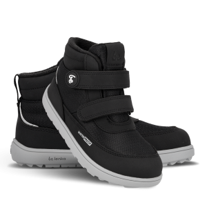 Kids winter barefoot boots Be Lenka Zippu Kids - Black & Grey