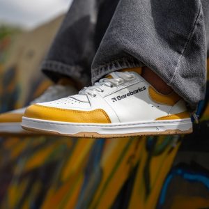 Barefoot Sneakers Barebarics Wave - White & Sunset Yellow