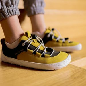 Kids barefoot sneakers Be Lenka Xplorer - Yellow & Olive Black